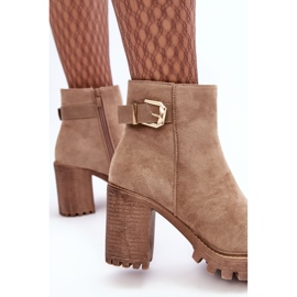 PS1 Bottines pour femmes en daim avec décoration Menoria beige 7
