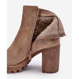 PS1 Bottines pour femmes en daim avec décoration Menoria beige 2