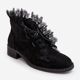 PS1 Bottines Plates Femme Daim Noir Klemovia le noir 2