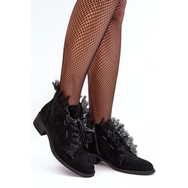 PS1 Bottines Plates Femme Daim Noir Klemovia le noir 4