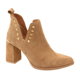 Lewski Shoes Bottes Femme Daim Avec Découpes Gauche 3075 Camel brun 6