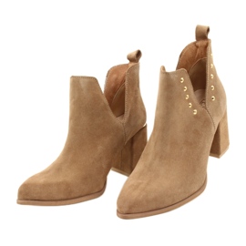 Lewski Shoes Bottes Femme Daim Avec Découpes Gauche 3075 Camel brun 8