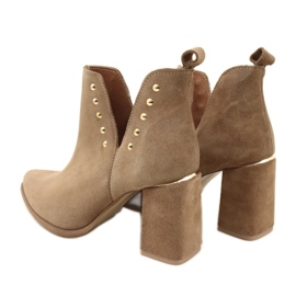 Lewski Shoes Bottes Femme Daim Avec Découpes Gauche 3075 Camel brun 9