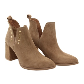 Lewski Shoes Bottes Femme Daim Avec Découpes Gauche 3075 Camel brun 10