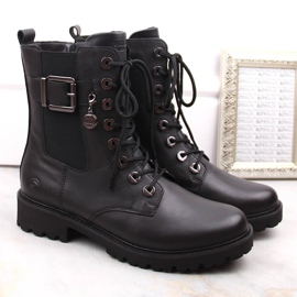 Bottes isolées confortables en cuir pour femme, noir Remonte D8668-00 le noir 2