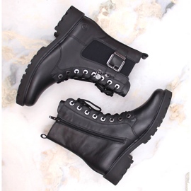 Bottes isolées confortables en cuir pour femme, noir Remonte D8668-00 le noir 3