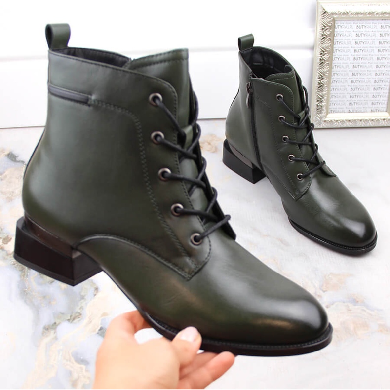 Bottes isolées à talons hauts pour femmes, vert Vinceza 58158 1