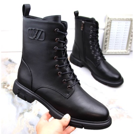 Bottines isolées à lacets et fermeture éclair pour femme, noir Filippo DBT4045 1