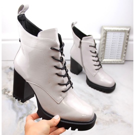 Bottines vernies et isolées pour femme, gris, S.Barski 1