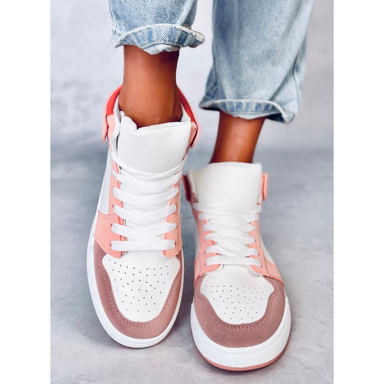 Baskets montantes Clowsi Orange blanc 1