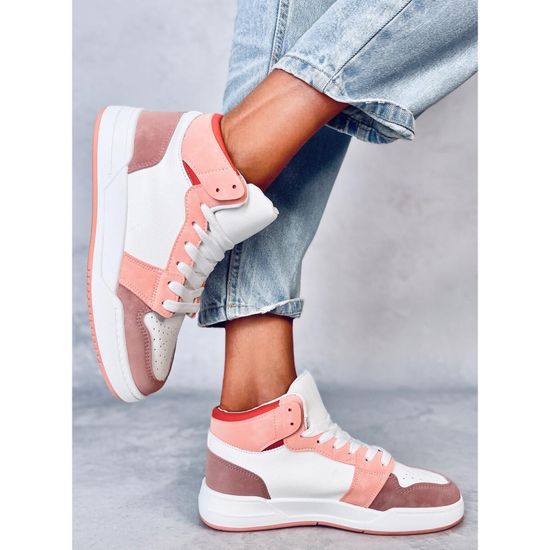 Baskets montantes Clowsi Orange blanc 2