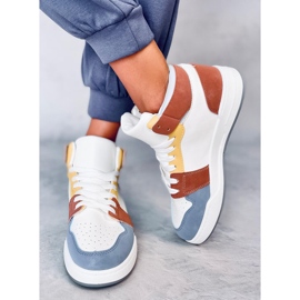 Baskets montantes bleues Clowsi blanc 1