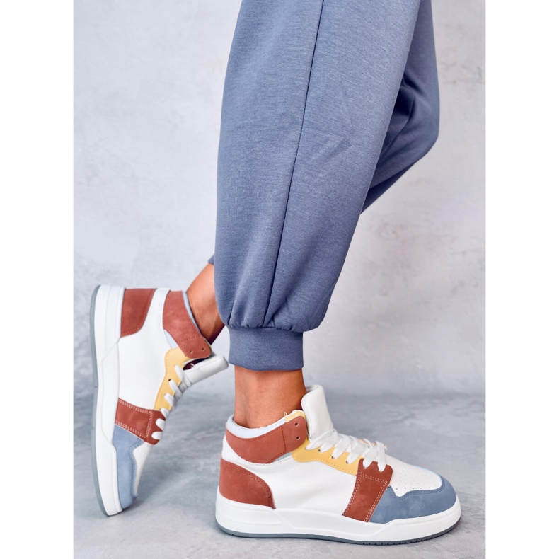 Baskets montantes bleues Clowsi blanche 2