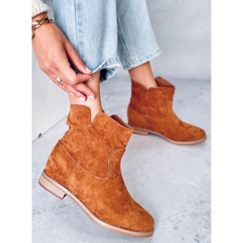 Bottes sur un talon compensé Deer Camel caché brun 5