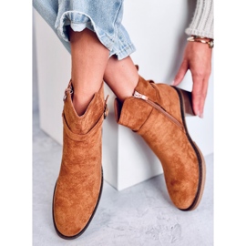 Bottes à talons larges Aretha Camel brun 3