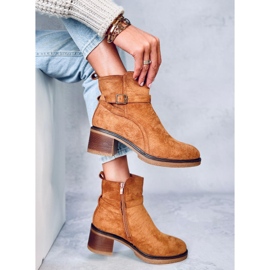 Bottes à talons larges Aretha Camel brun 4