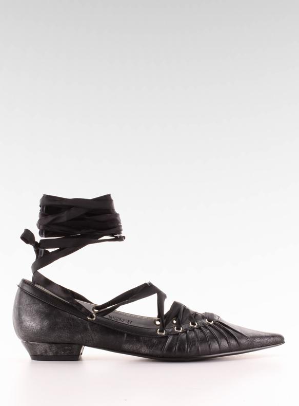 Ballerines avec ruban autour de la cheville 391029-2 Noir 1