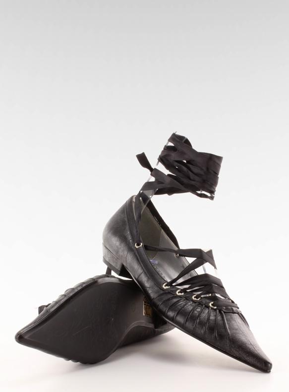 Ballerines avec ruban autour de la cheville 391029-2 Noir 2
