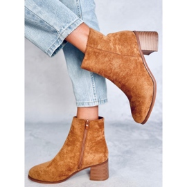 Bottines à talons hauts classiques Annie Camel brun 4
