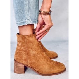 Bottines à talons hauts classiques Annie Camel brun 2