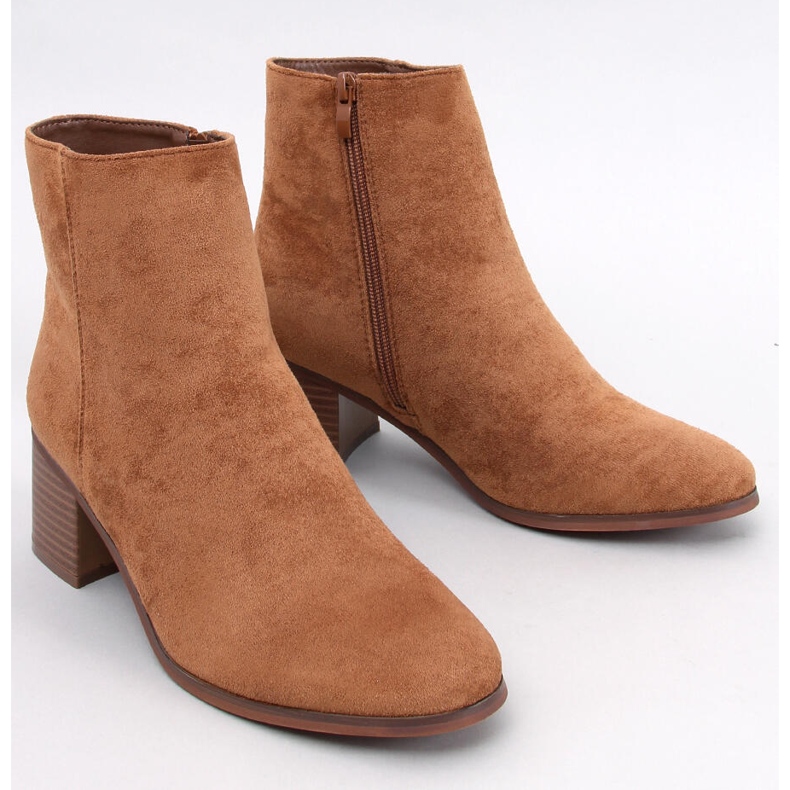 Bottines à talons hauts classiques Annie Camel brun 1