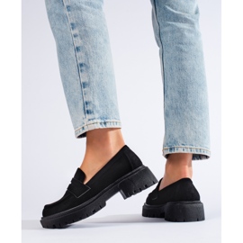 Mocassins femme Shelovet en daim noir le noir 3