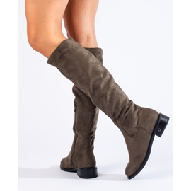 Bottines femme Shelovet en daim vert foncé 3