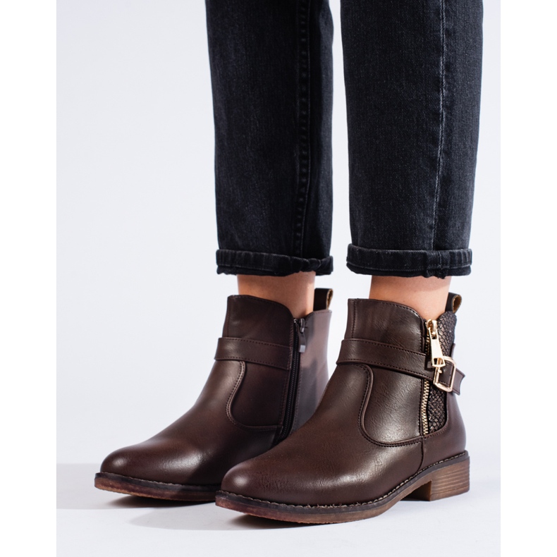 Bottines plates Shelovet marron brun 1 Bottines plates Shelovet marron brun 1