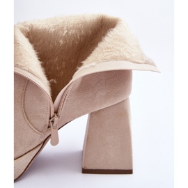 PS1 Bottines En Daim À Talons Hauts Massifs, Abnous Beige Clair 2