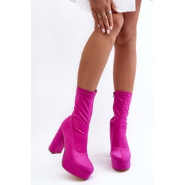 PH2 Bottines à talons hauts avec fermeture éclair, Fuchsia Peculia rose 2