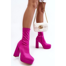 PH2 Bottines à talons hauts avec fermeture éclair, Fuchsia Peculia rose 3