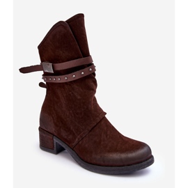 PS1 Bottes À Talons Bas Pour Femmes Avec Lanières Marron Thelereia brun 1 PS1 Bottes À Talons Bas Pour Femmes Avec Lanières Marron Thelereia brun 1