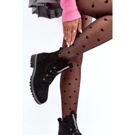 PS1 Bottines pour femmes en daim avec décoration Plesca noire le noir 5