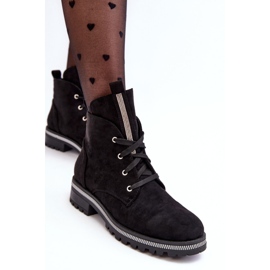 PS1 Bottines pour femmes en daim avec décoration Plesca noire le noir 7