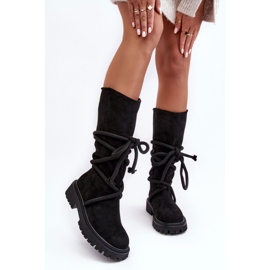 PS1 Bottines Femme En Daim À Lacets Noir Tanive le noir 3
