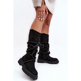 PS1 Bottines Femme En Daim À Lacets Noir Tanive le noir 2