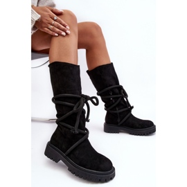 PS1 Bottines Femme En Daim À Lacets Noir Tanive le noir 6