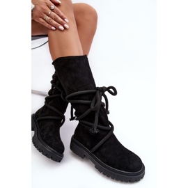 PS1 Bottines Femme En Daim À Lacets Noir Tanive le noir 7