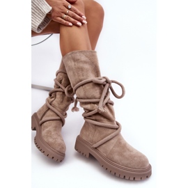 PS1 Bottines Femme Daim À Lacets Beige Tanive 2