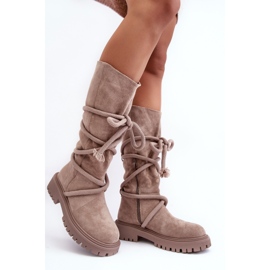 PS1 Bottines Femme Daim À Lacets Beige Tanive 4