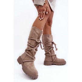 PS1 Bottines Femme Daim À Lacets Beige Tanive 5
