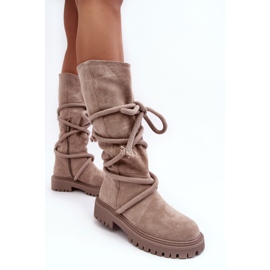 PS1 Bottines Femme Daim À Lacets Beige Tanive 6