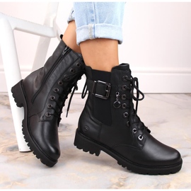 Bottes isolées confortables en cuir pour femme, noir Remonte D8668-00 le noir 4