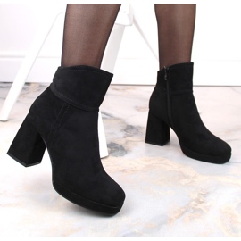 M. DASZYŃSKI Bottines isolées en daim noir à talon haut et plateforme, M.Daszyński MR2288-4 le noir 5