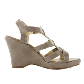 Sandales compensées 8560-1 gris 4