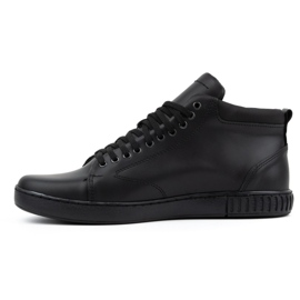 Polbut Baskets homme en cuir, non isolées, 2108, noires le noir 1