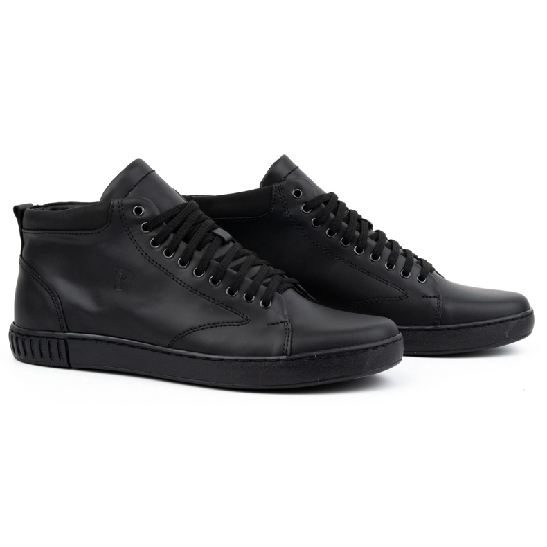 Polbut Baskets homme en cuir, non isolées, 2108, noires le noir 2 Polbut Baskets homme en cuir, non isolées, 2108, noires le noir 2