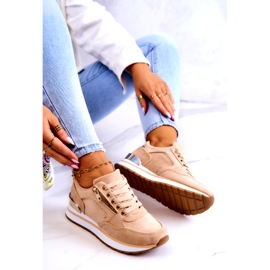 Chaussures de sport en daim féminin sur la plateforme Dark Beige 3