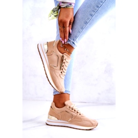 Chaussures de sport en daim féminin sur la plateforme Dark Beige 2