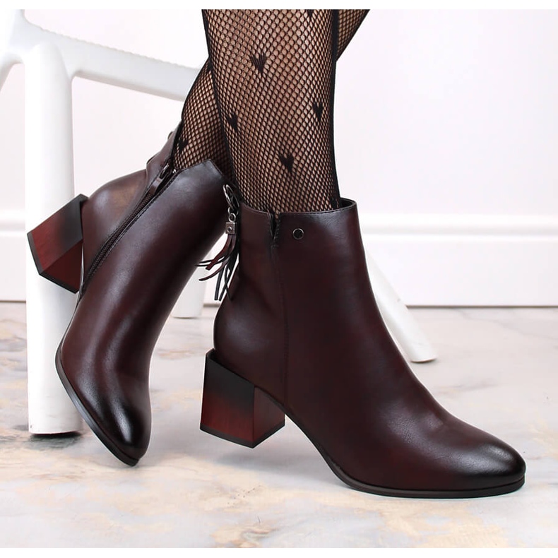 Bottines isolantes bordeaux pour femme Jezzi rouge 1 Bottines isolantes bordeaux pour femme Jezzi rouge 1